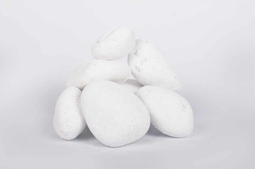 White rounded pebbles